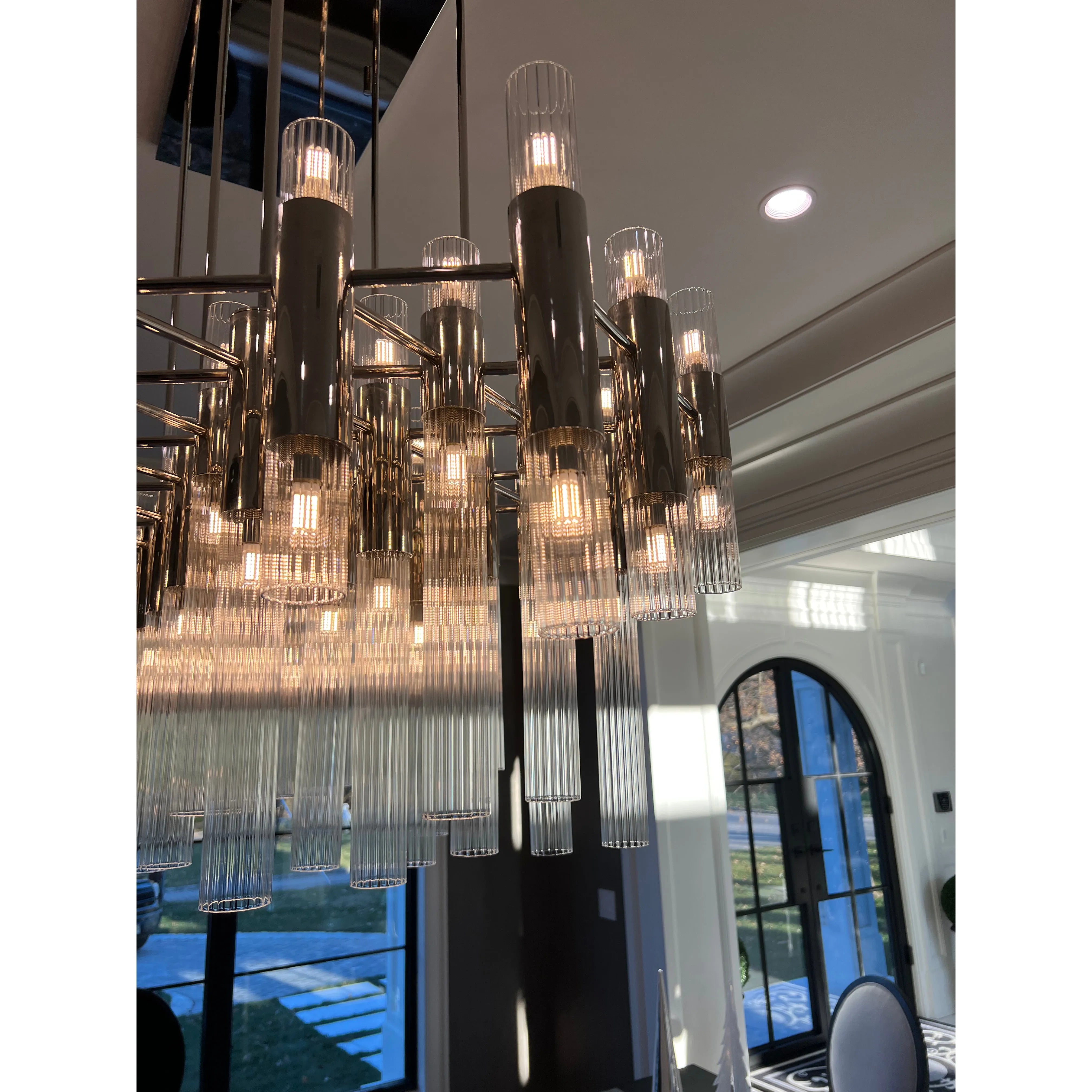 Eminence Tubular Glass Rectangular Chandelier - Italian Concept