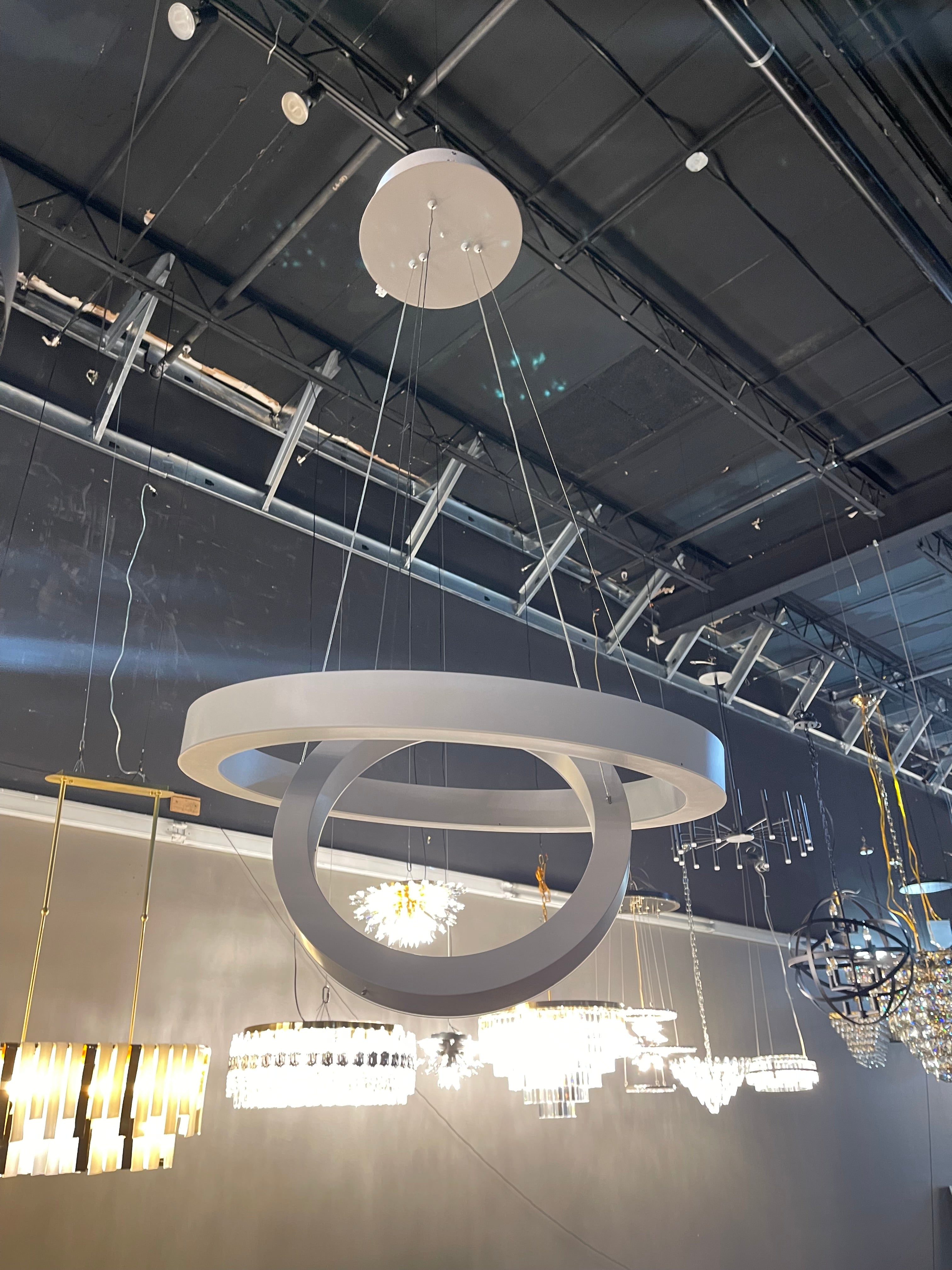 Round led store chandelier