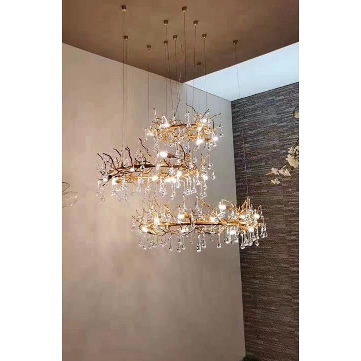 Livio Halo Branching Round Teardrop Chandelier - Italian Concept