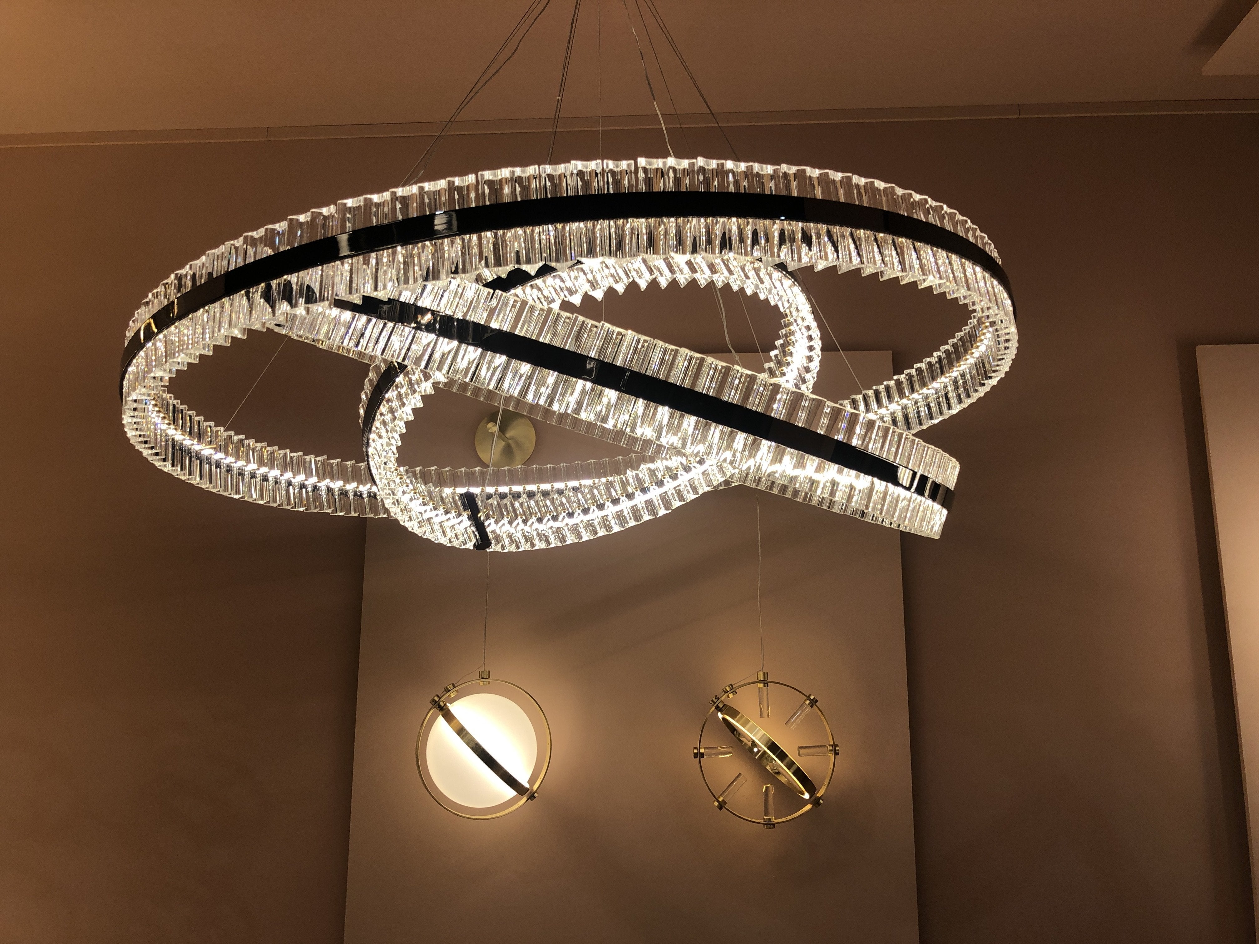 Aquinox 2-Tier Oval Crystal Ring LED Chandelier - Italian Concept - 