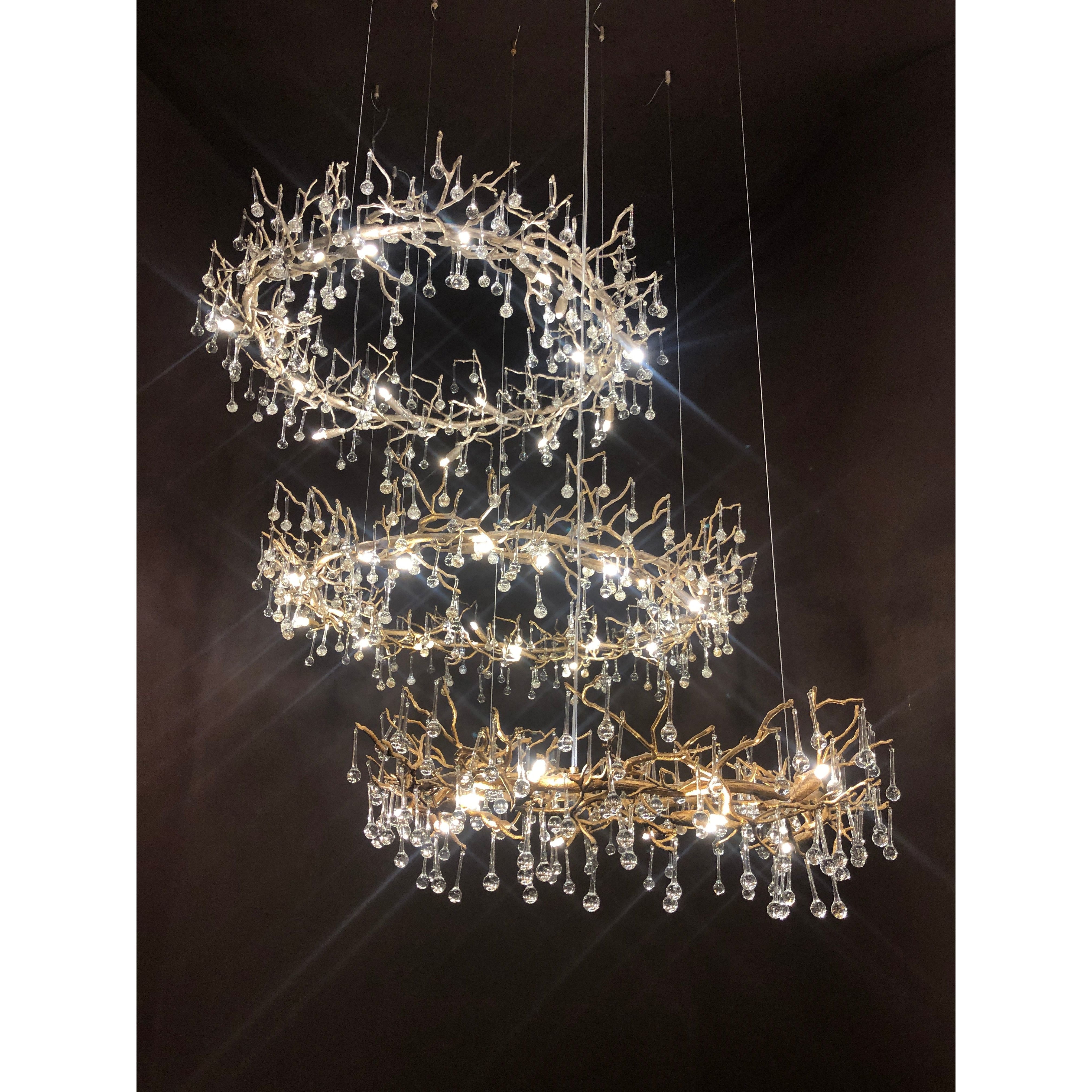 Livio Halo Branching Round Teardrop Chandelier - Italian Concept