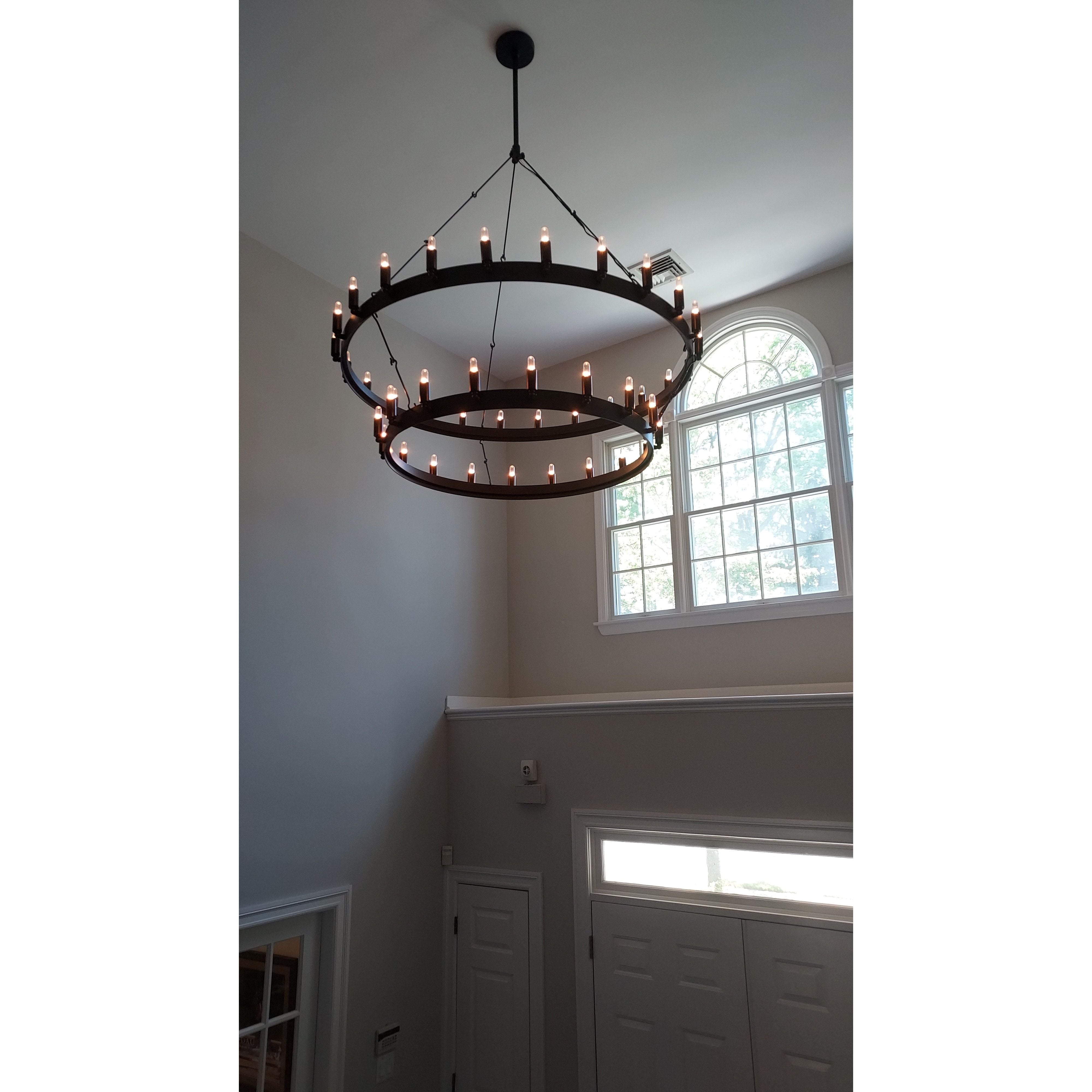 Wheel Barrel 2-Tier Vintage Round Chandelier - Italian Concept