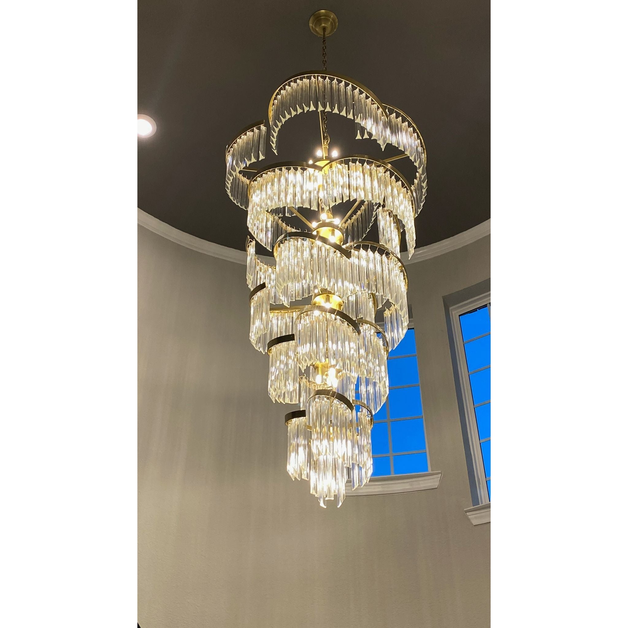 Twin Palms Foyer Crystal Chandelier - Italian Concept