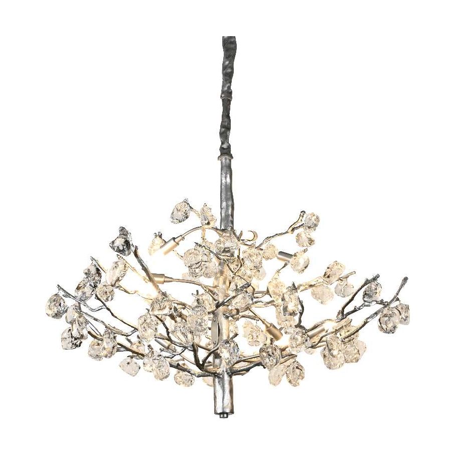 Livio Gemstone Branching Brass Round Chandelier - Italian Concept