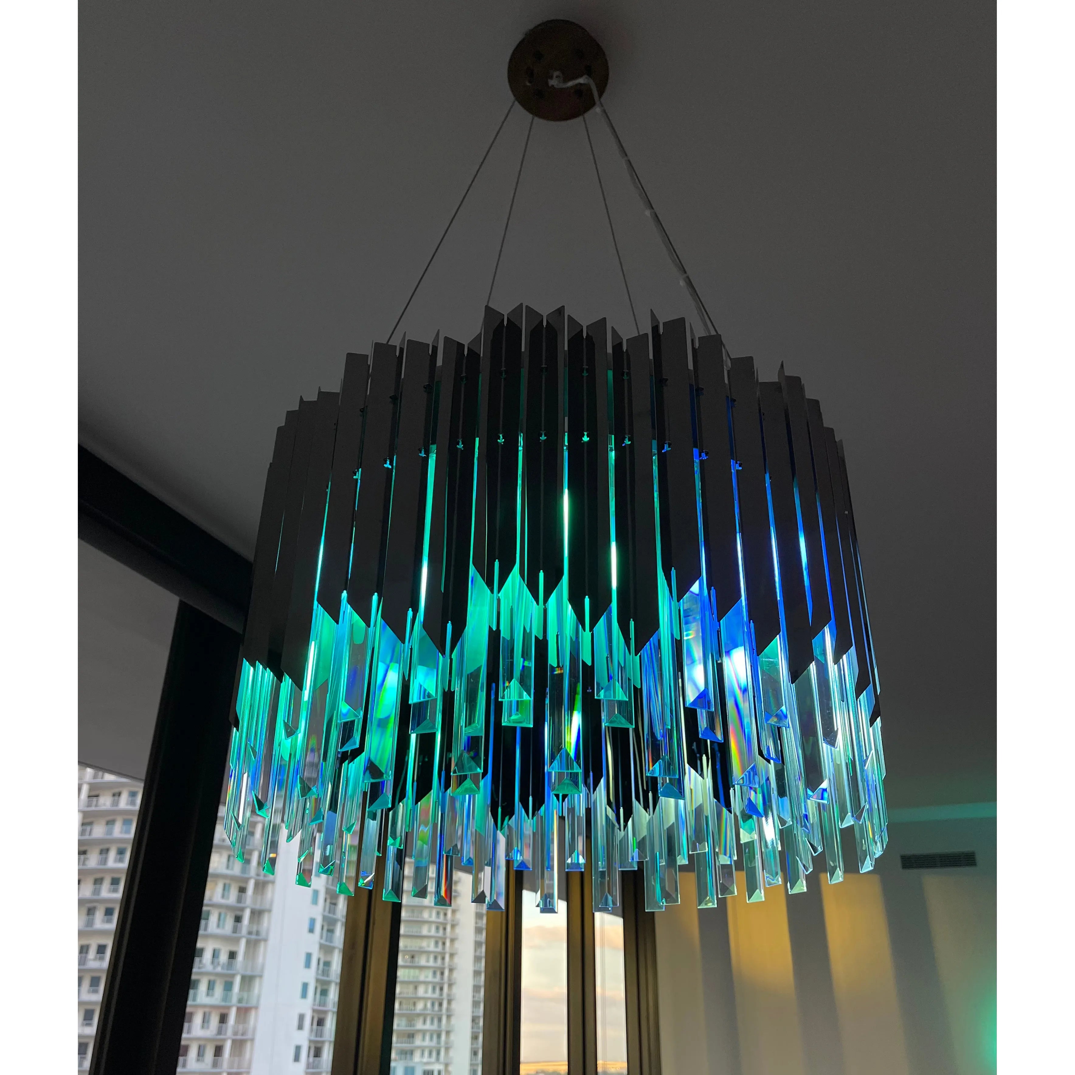 Arrows Steel Crystal Chandelier Round - Italian Concept - Size