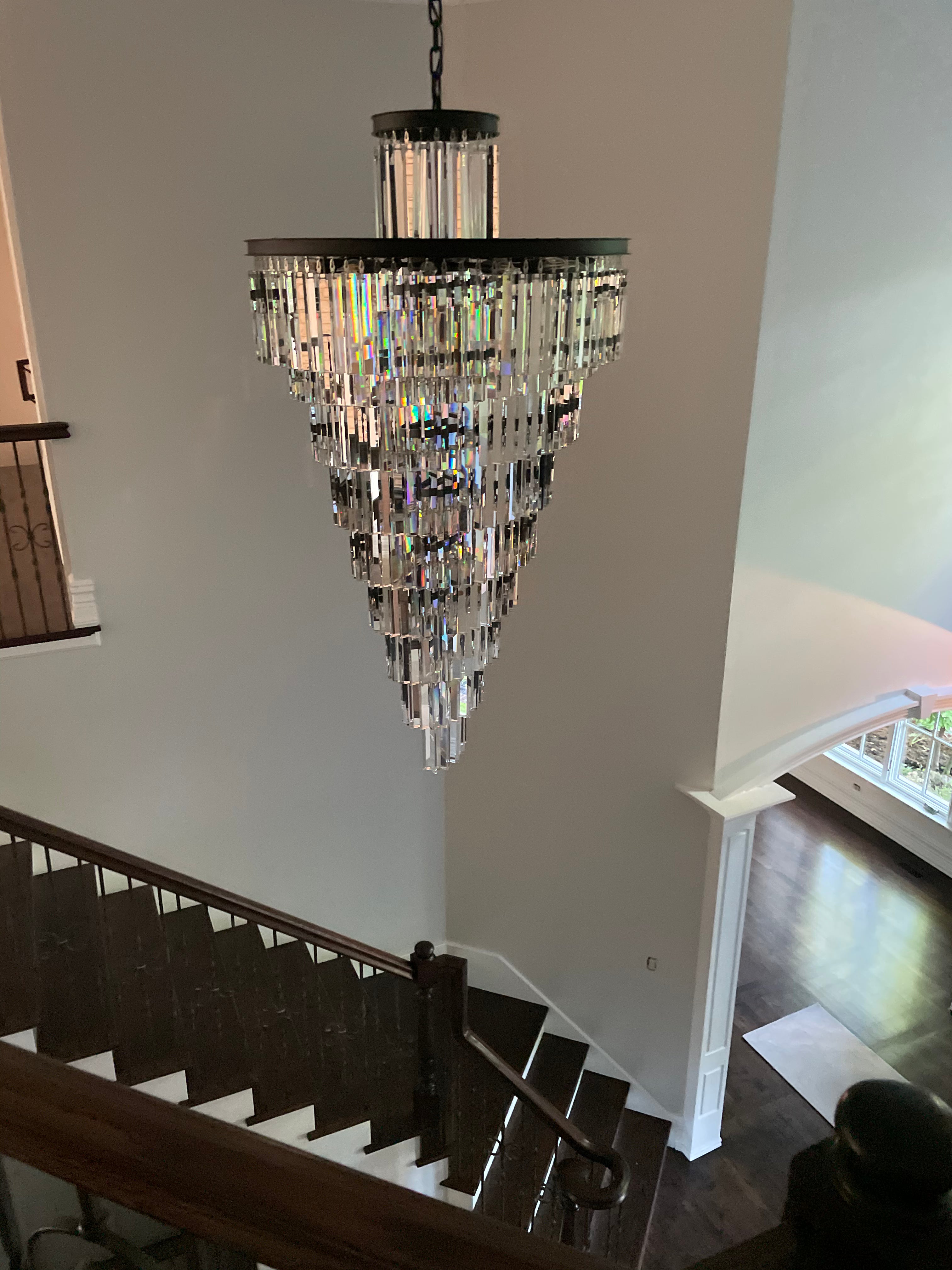 Apex Odeon Spiral Tiered/ Layered Crystal Fringe Chandelier 36" - Italian Concept - 