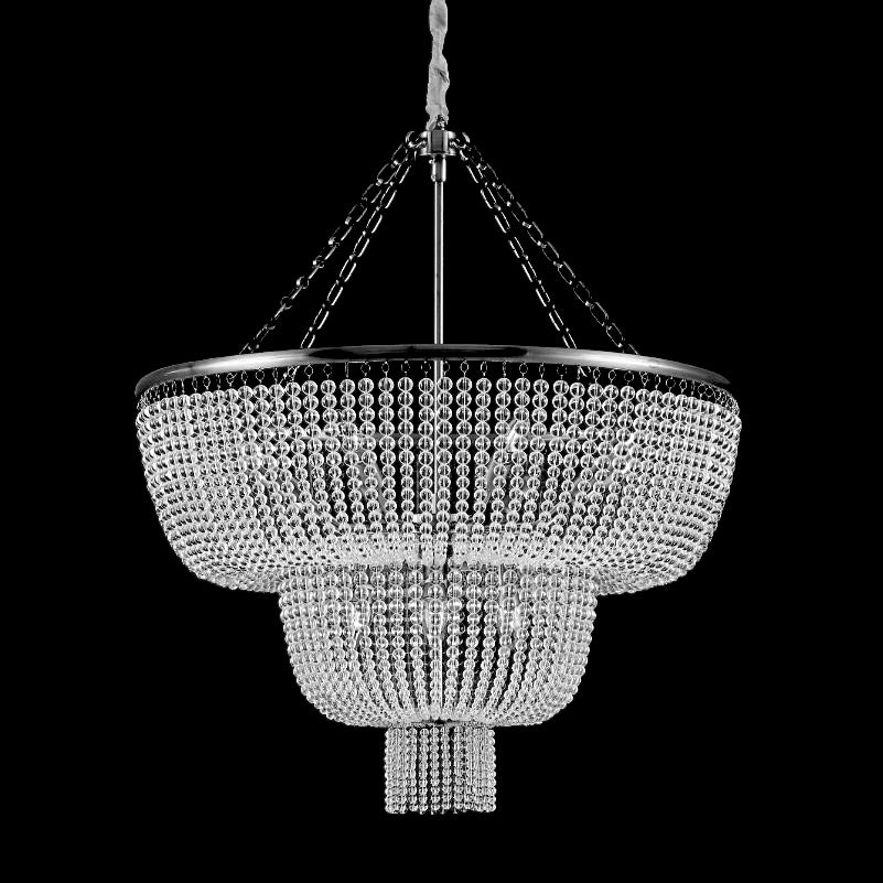 Abella 3 Tier Beaded Crystal Chandelier