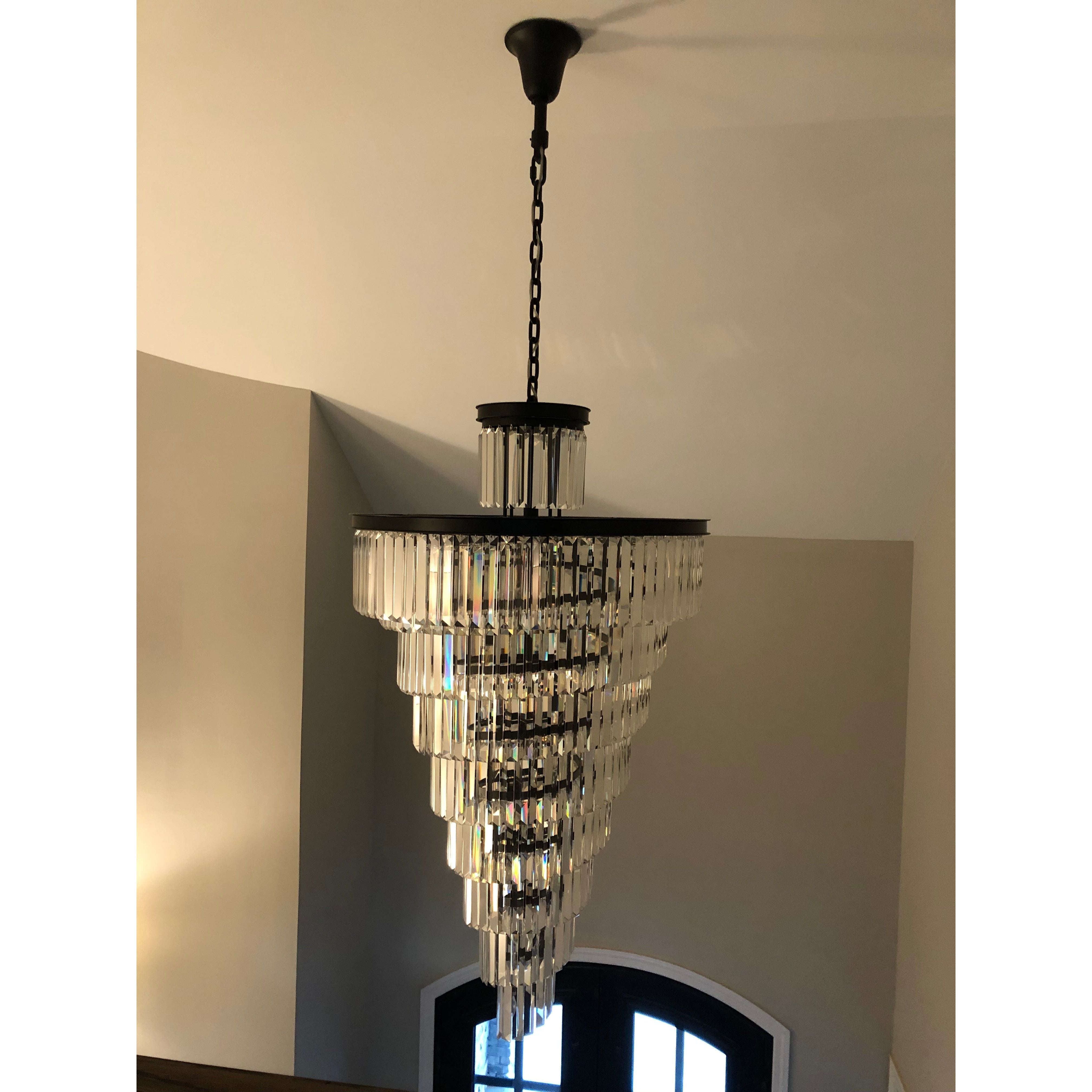 Veccini Odeon Spiral Tiered/ Layered Crystal Fringe Chandelier - Italian Concept