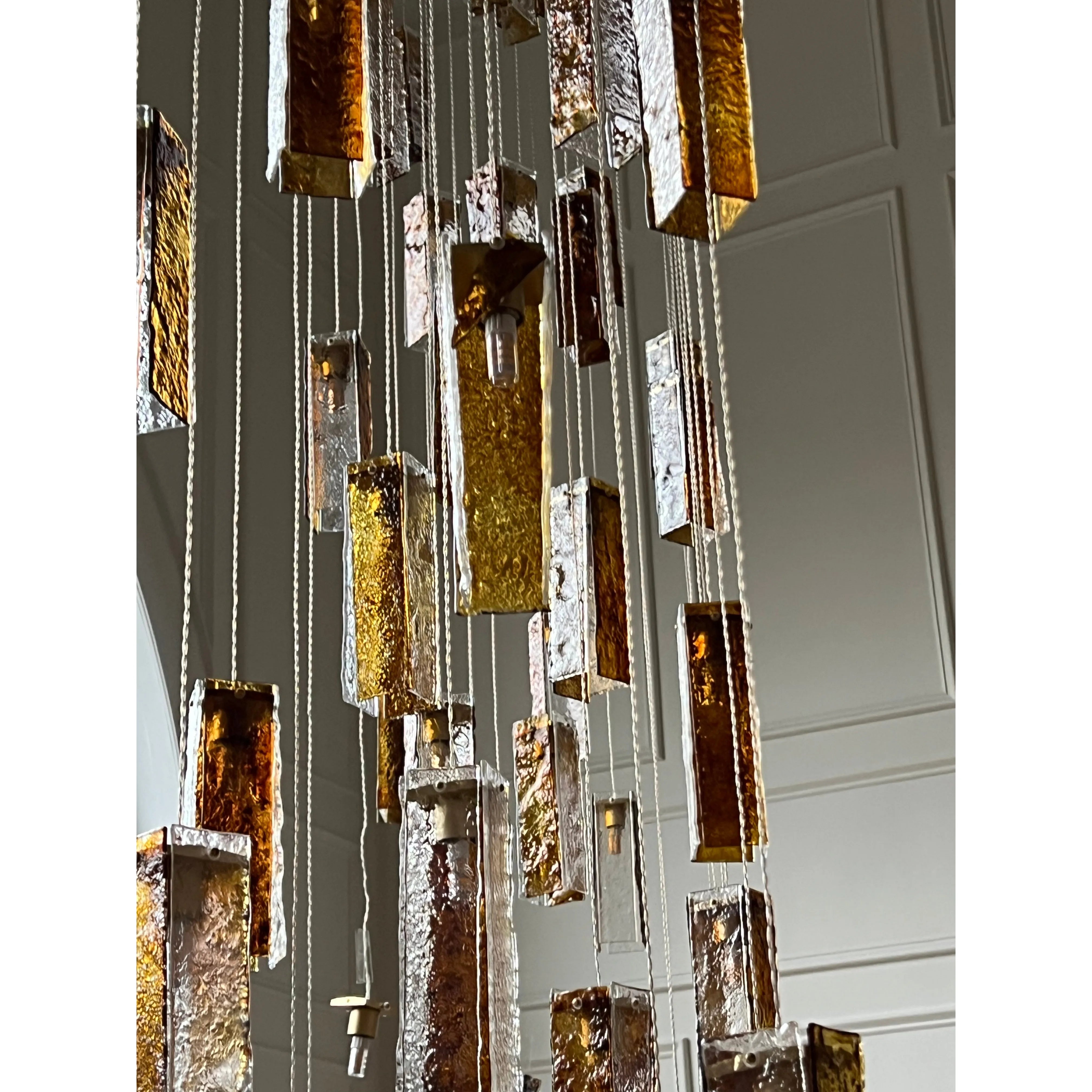 Rain Round Cluster Glass tile Pendant Chandelier - Italian Concept