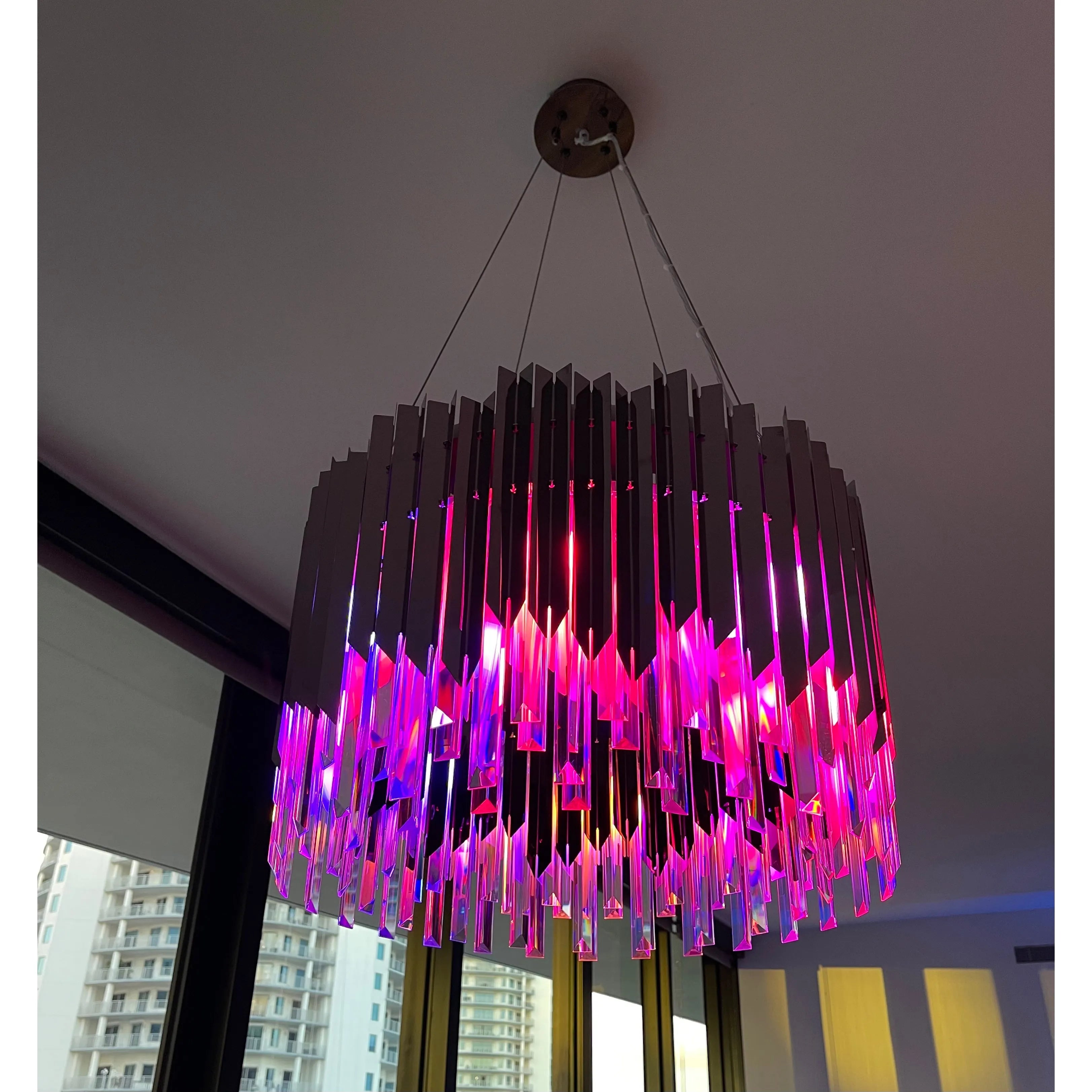 Arrows Steel Crystal Chandelier Round - Italian Concept - Size