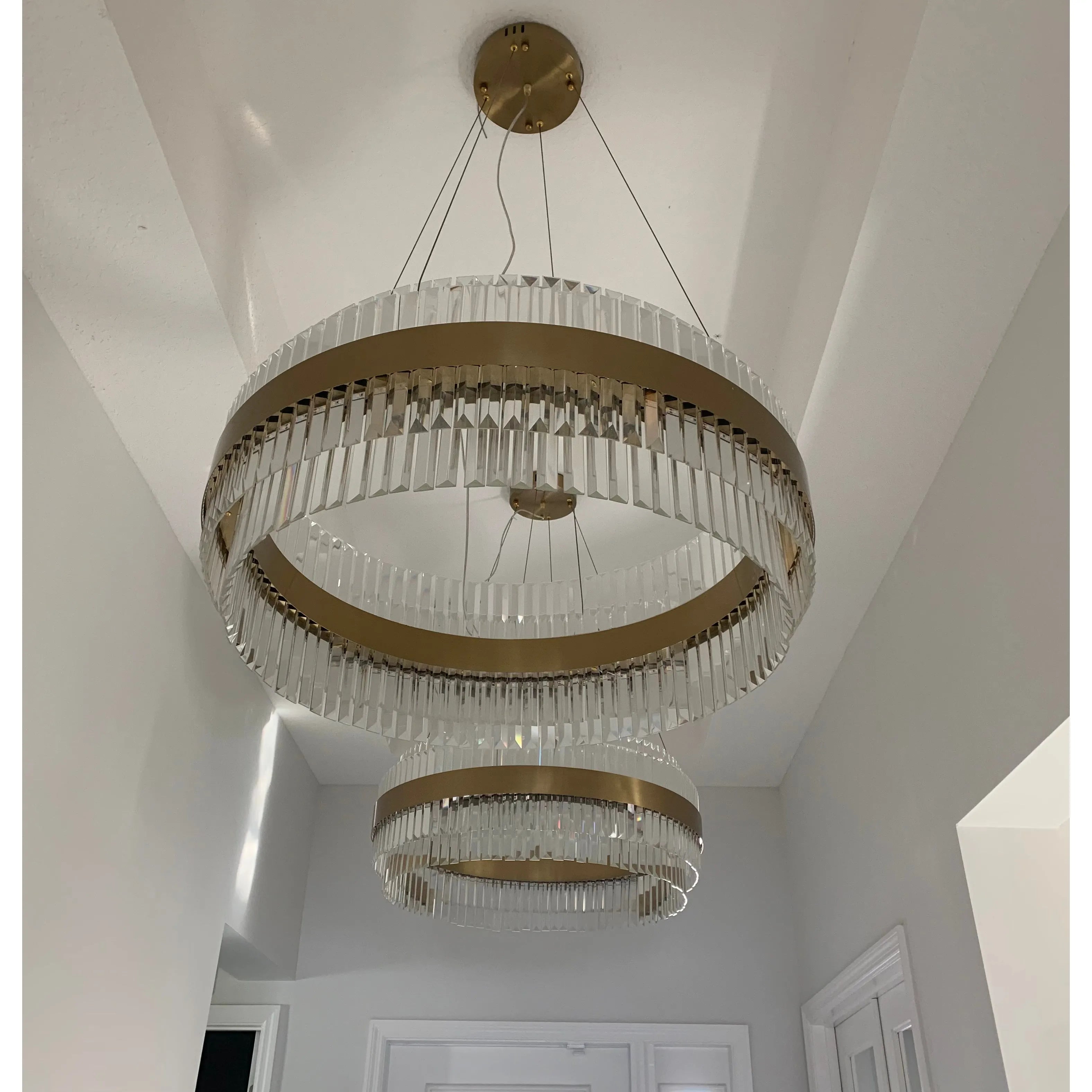 Cebal Odeon Round Crystal Fringe Chandelier - Italian Concept