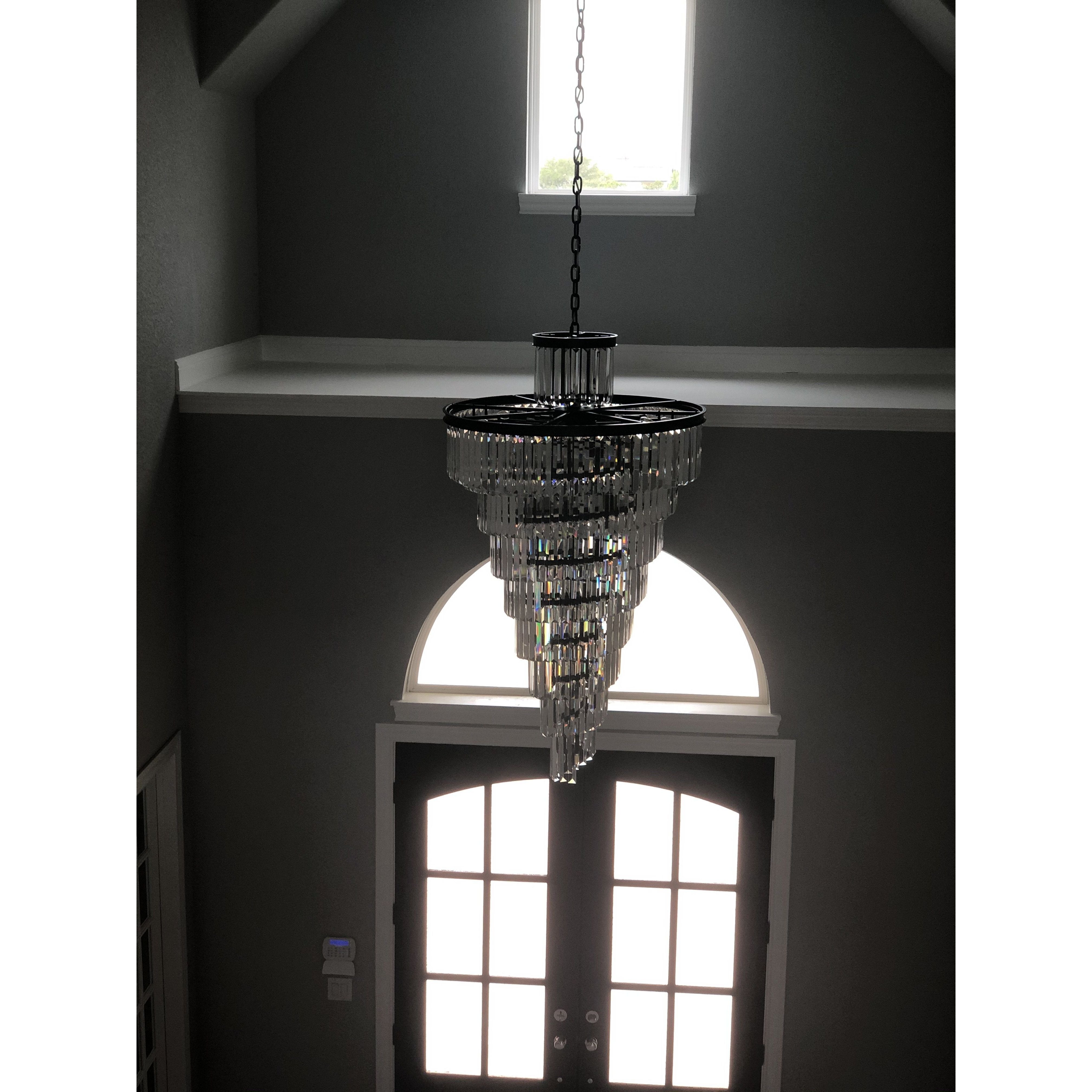 Veccini Odeon Spiral Tiered/ Layered Crystal Fringe Chandelier - Italian Concept