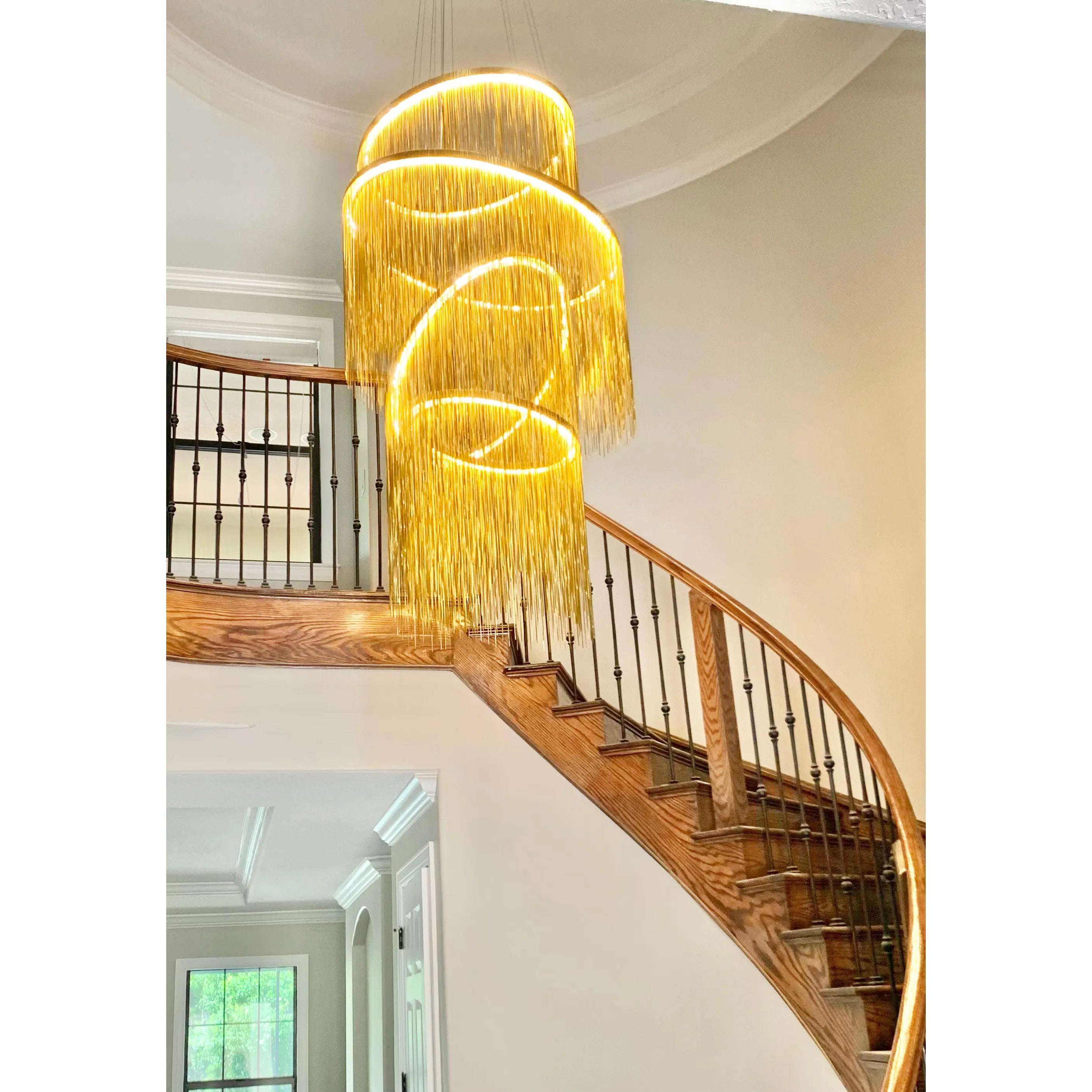 Villa Je Suis Round Chain Link LED Tiered/ Layered Chandelier - Italian Concept