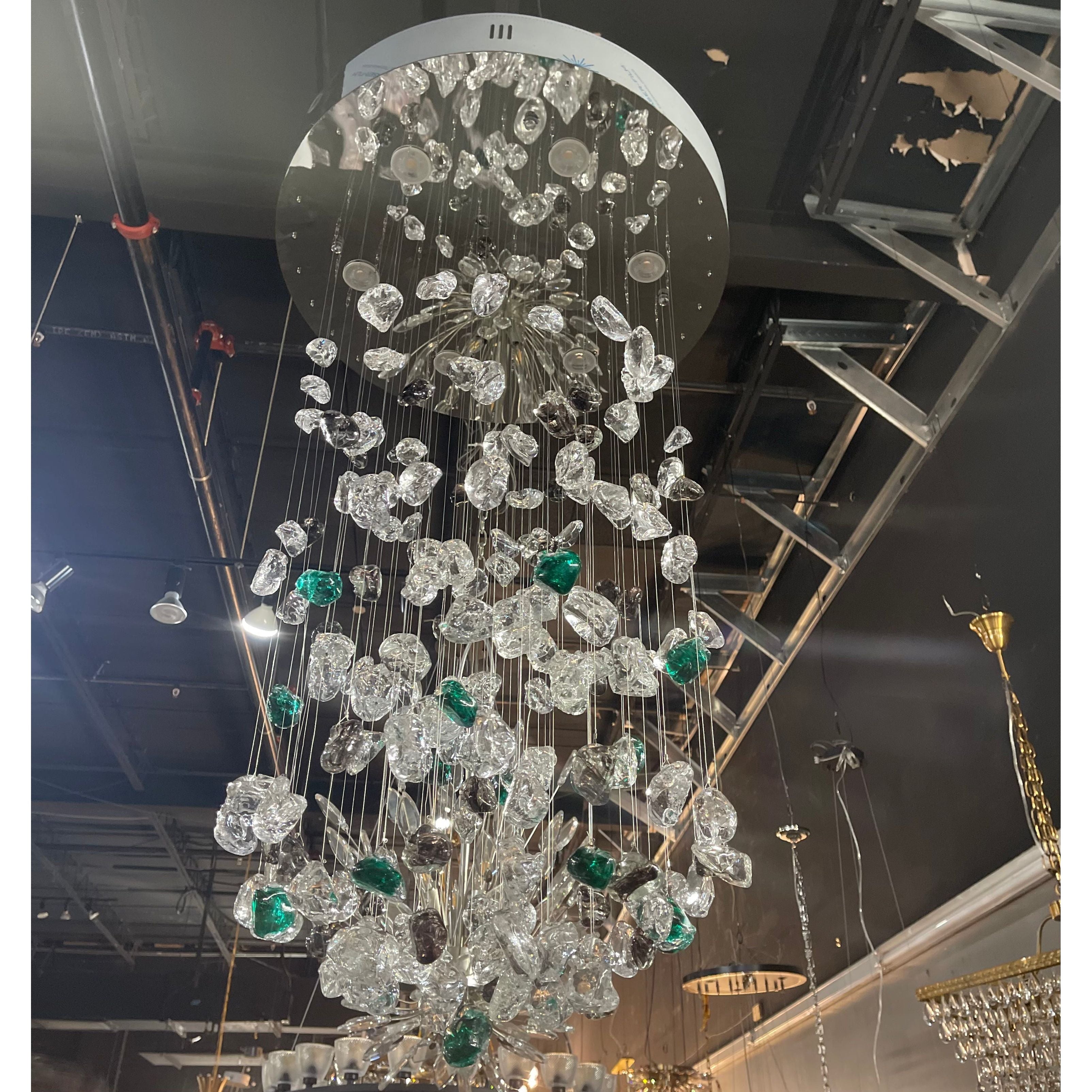 Rainfall Glass Gem Stone Chandelier - Italian Concept - Size