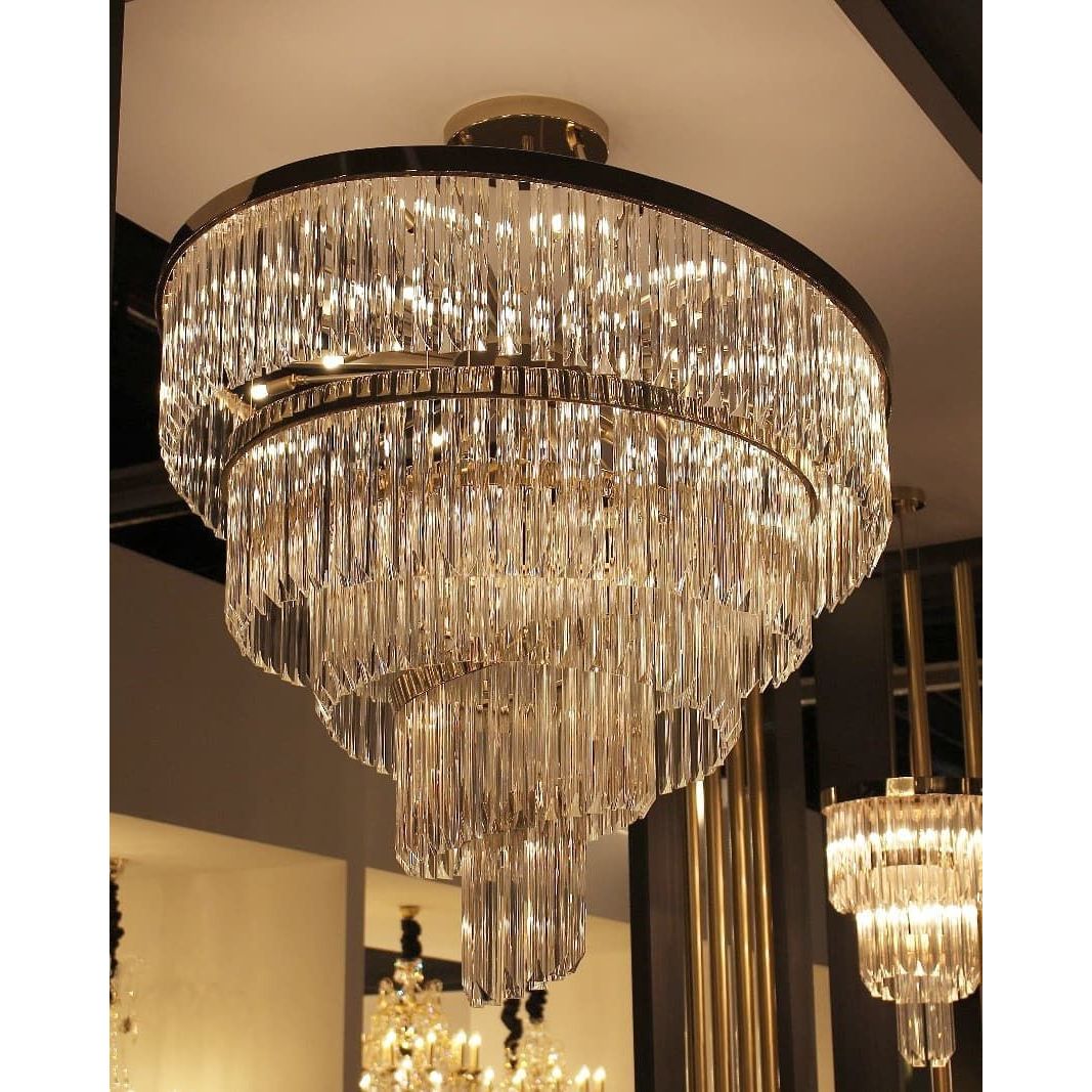 Roundel Odeon Fringe Crystal Chandelier - Italian Concept