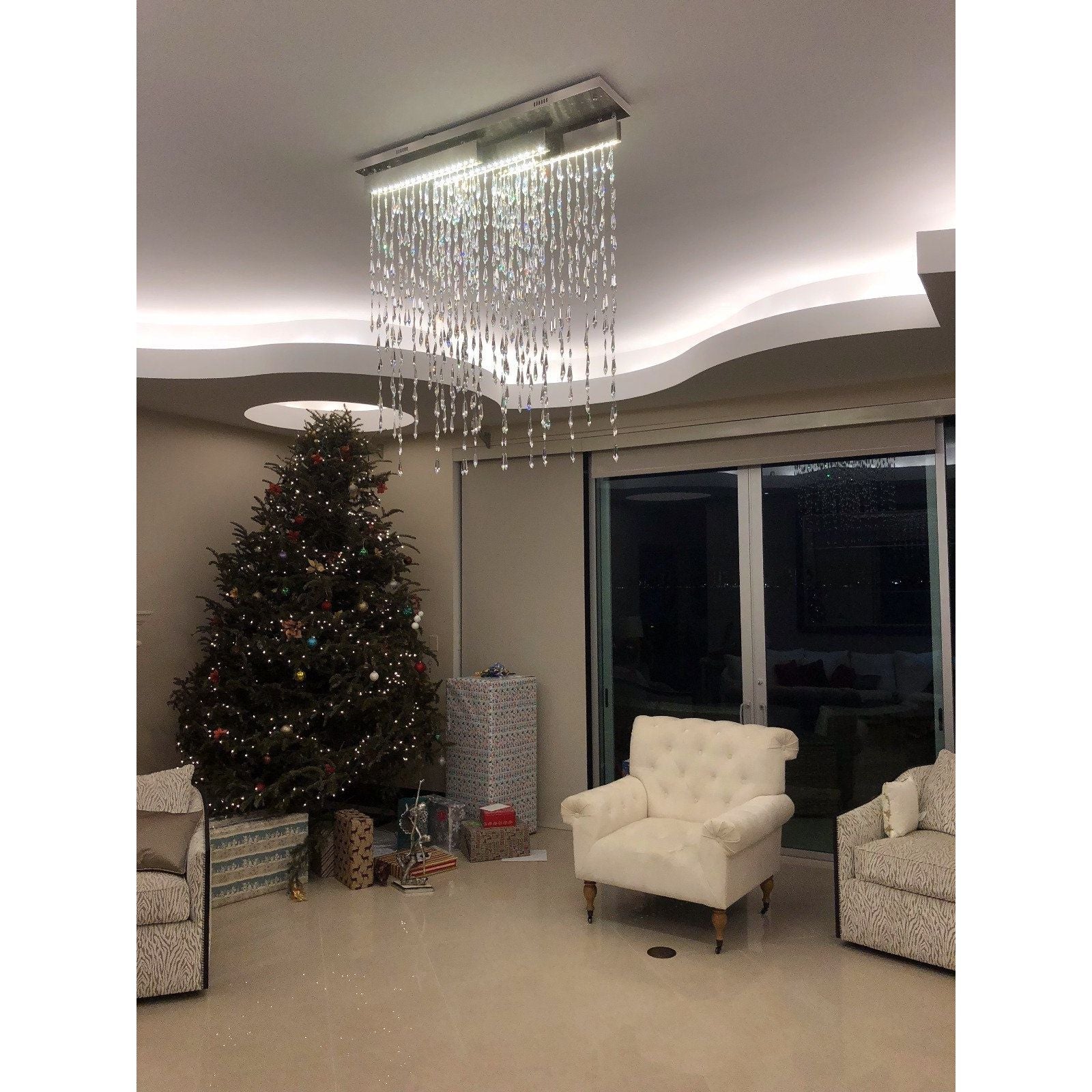 Ice Rainfall Crystal Prism LED Chandelier - Italian Concept