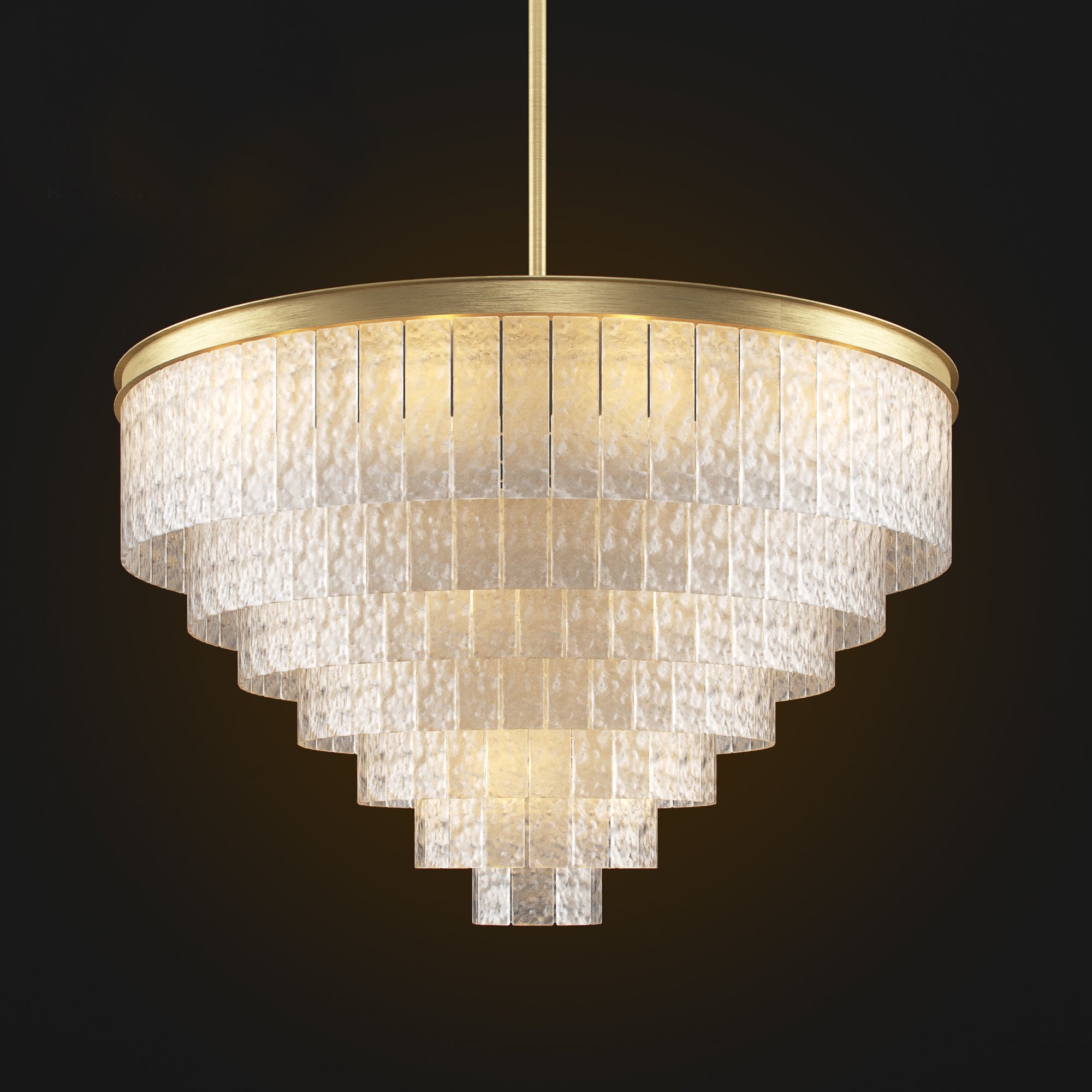 Oliver Round Tiered Glass Tile Chandelier Collection - Italian Concept