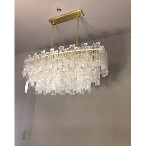 Giovanni Layered Rectangle Glass Chandelier - Italian Concept