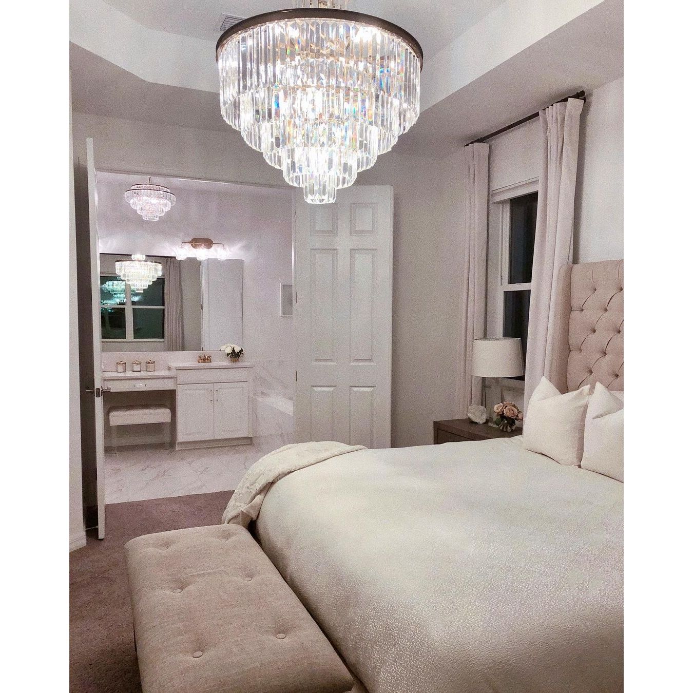 54" Wide Odeon Round Crystal Fringe Chandelier - Italian Concept - 