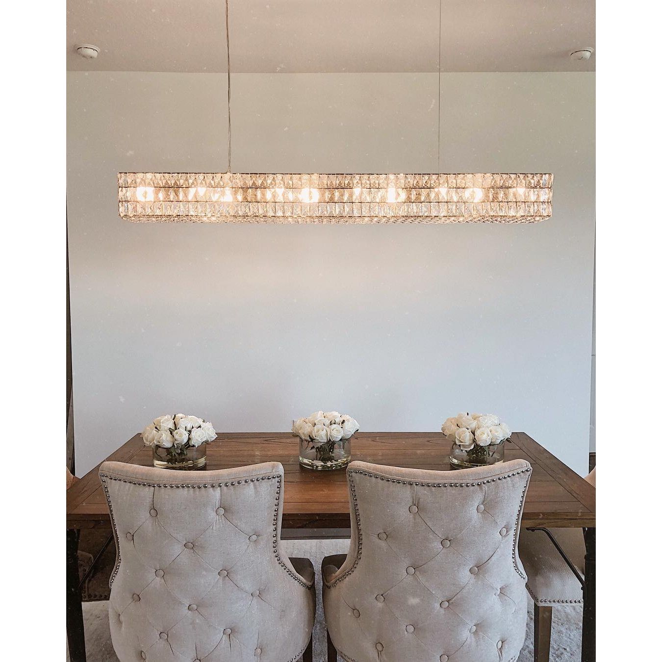 Mia Rectangular 3-Tier Crystal Chandelier - Italian Concept