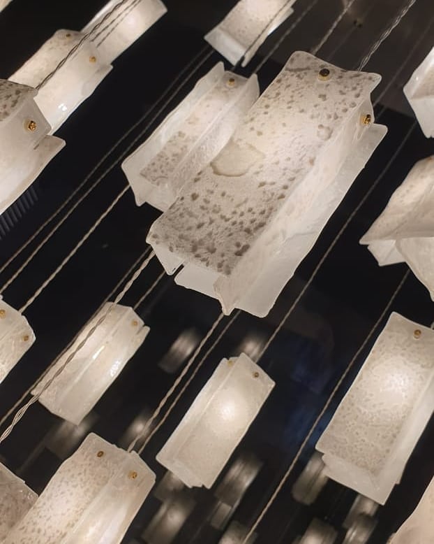 Rain Square Cluster Glass tile Pendant Chandelier - Italian Concept - 