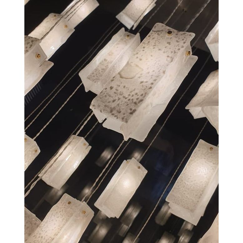 Rain Square Cluster Glass tile Pendant Chandelier - Italian Concept - 