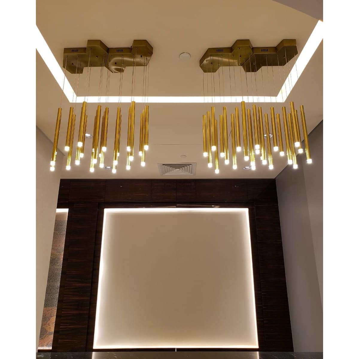 Bellini Rectangular Two-Tone Tubular Pendant Light Chandelier - Italian Concept - 