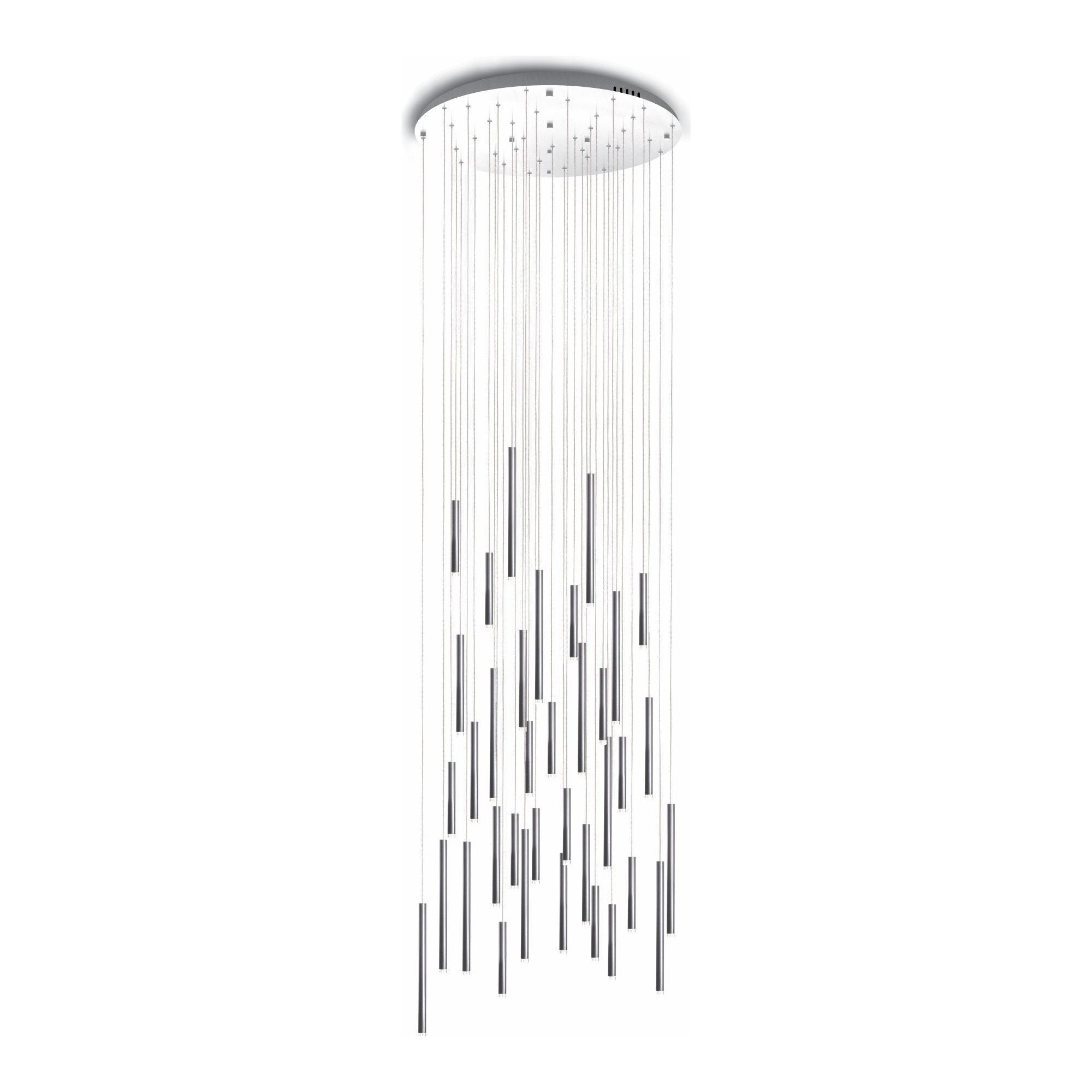 Bellini Round Metal Tubular Pendant Light Chandelier - Italian Concept - 