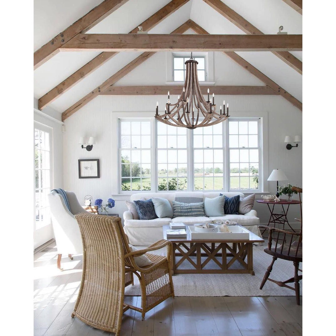 Osteria Foyer Reclaimed Wood Chandelier