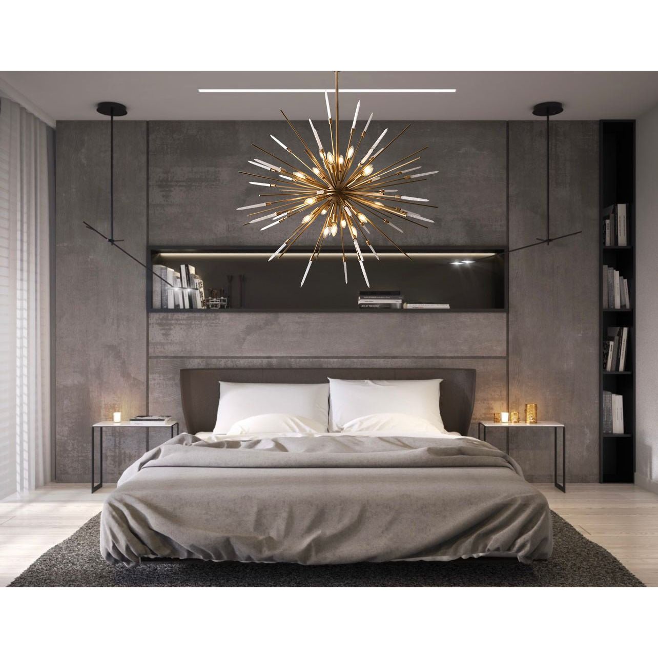 Marble Sputnik Starburst Chandelier - Italian Concept - Size