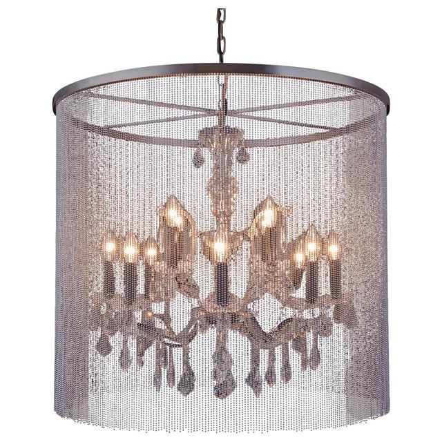 Chain Curtain Crystal 12-Light 32" Crystal Chandelier - Italian Concept - 